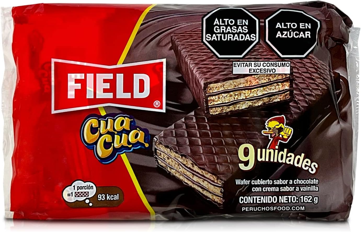 CuaCua Wafer Cubierto Sabor A Chocolate Con Crema Sabor a Vainilla