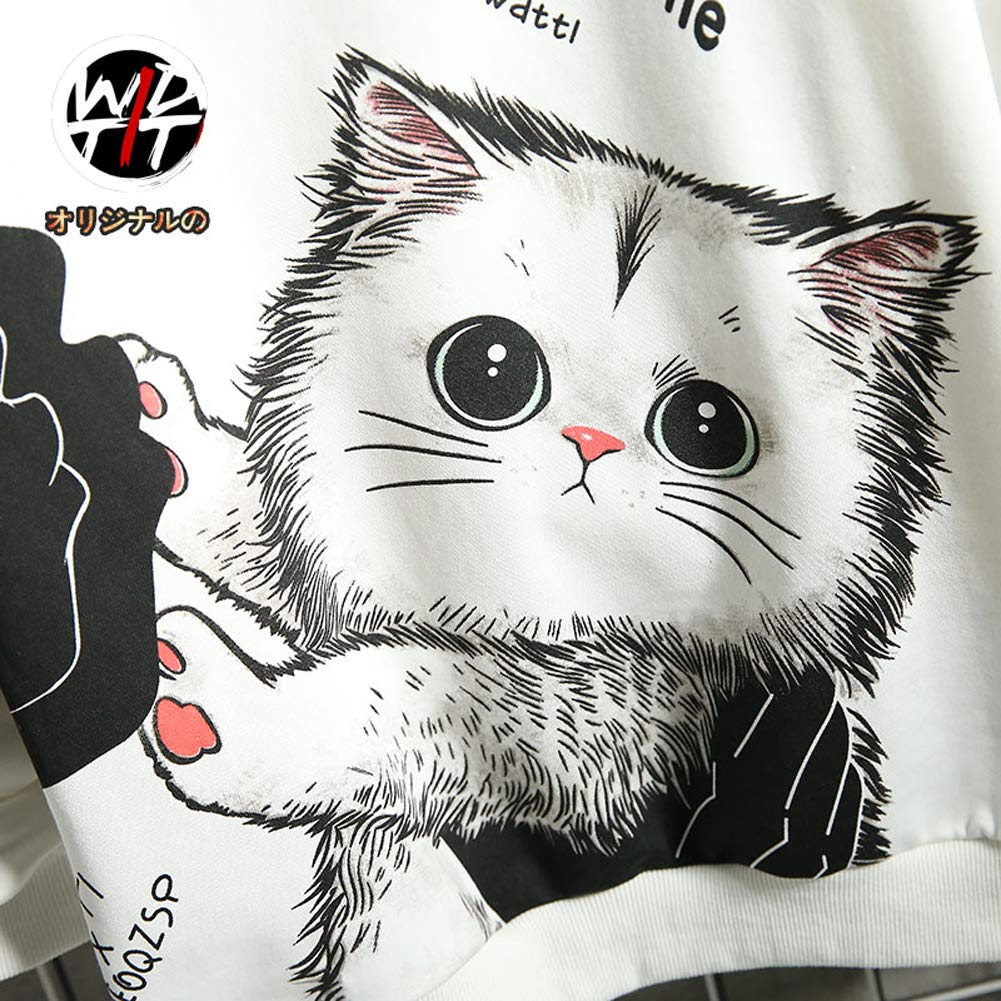 Bluza z kapturem, dla miłośników kota, unisex, z kaszmirem, ochrona przed zimnem, dla chłopców i dziewczynek, pogrubiona bluza na jesień i zimę, bardzo duża, długie rękawy, modna, spersonalizowana, ciepła kurtka męska, M-5XL