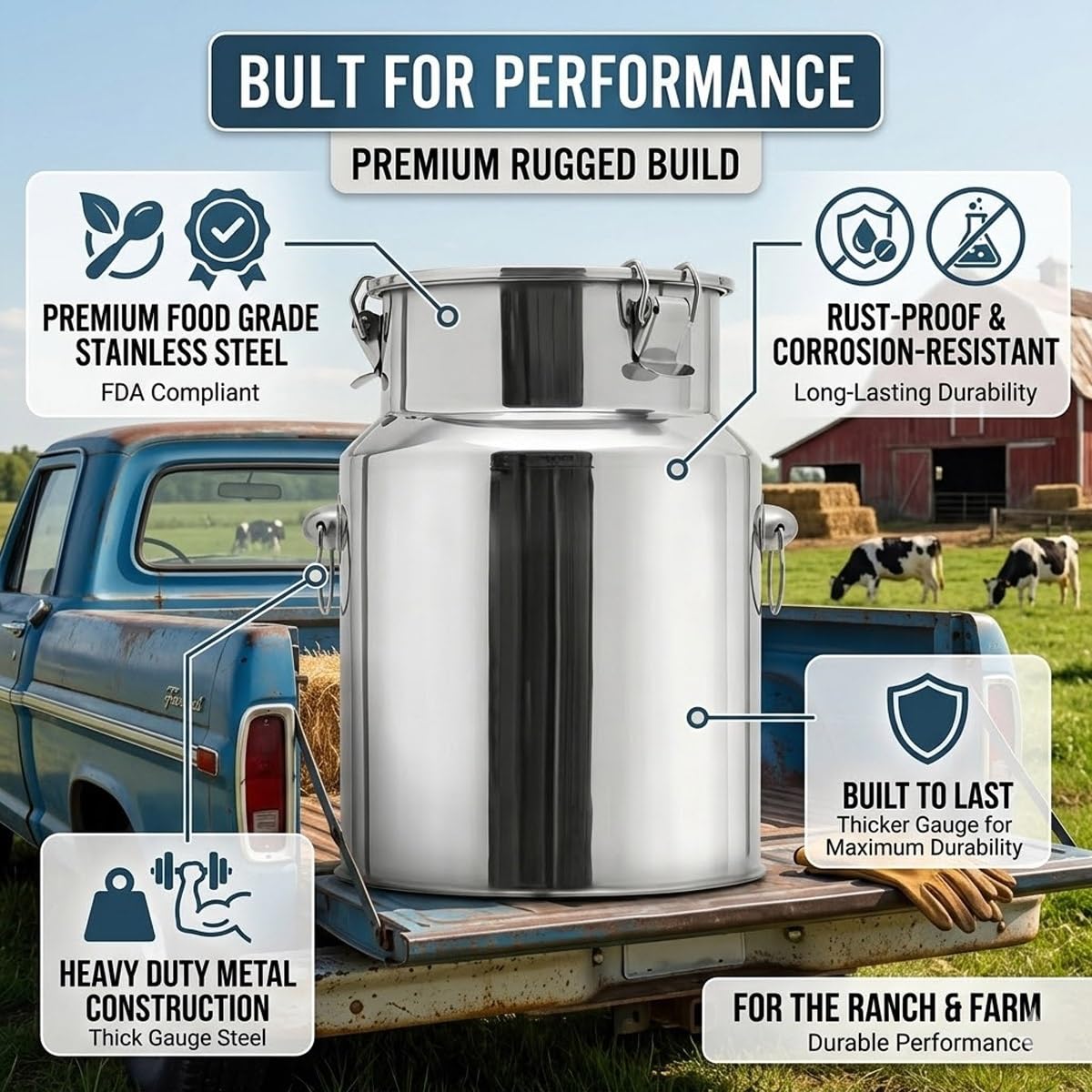 Fusto Birra 5l 10l 15l 20l 30l 50l in Acciaio Inox con Rubinetto, Contenitore per Olio e Liquidi, Bidone Uso Alimentare con Tappo Salvagoccia(With Spigot,8L/2.11Gal)