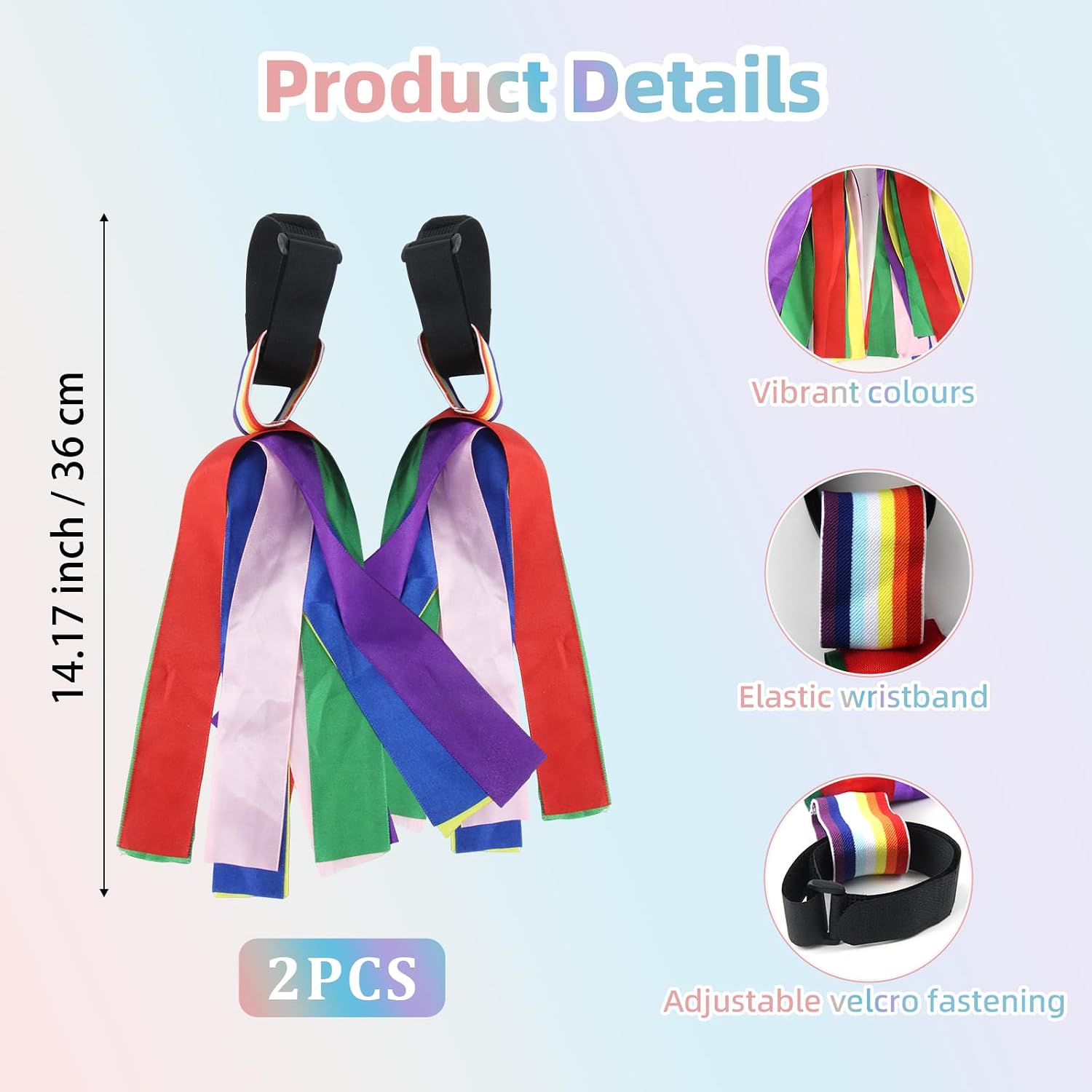 2 PCS Luggage Identifiers Tag Ribbons, Vibrant Suitcase Identifiers with Secure Knot Straps, Fun Travel Tags for Strollers Identifier, Backpacks, Bags (Colorful Assortment)