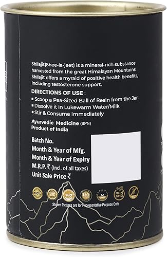 Miniatura 9 de Resina Shilajit de grado de alta potencia para hombres y mujeres  25 porciones de 400 mg para beneficios para la salud, refuerzo de energía y apoyo