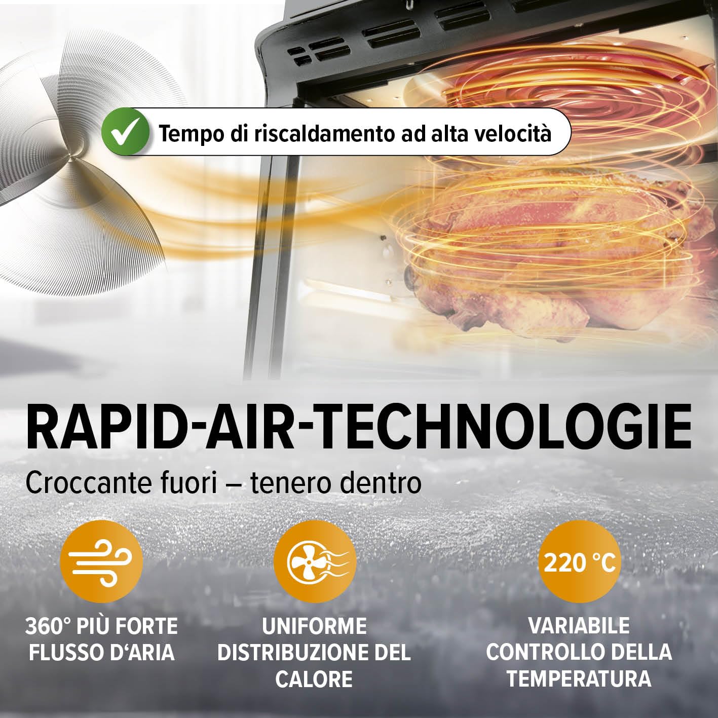 GOURMETmaxx Friggitrice digitale XXL ad aria calda 12 litri | Frittura senza grassi, friggitrice, forno e grill rotante in un unico apparecchio | Con 9 programmi e funzione timer