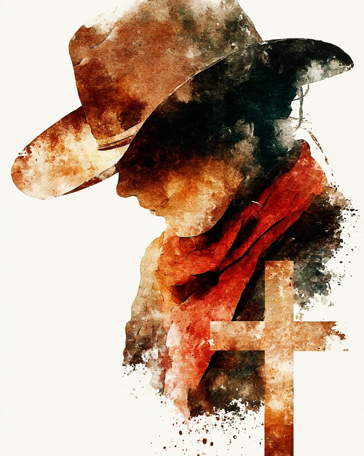 LIUBAISHI Paint by Numbers for Adults – 16x20 Inch Canvas | DIY Home Wall Decor, Relaxing Painting Set, Gift for Adults with Acrylic Paints and Brushes-Lone Cowboy ain