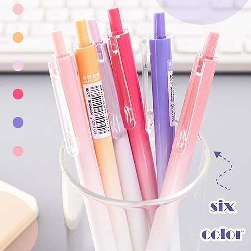 Miniatura 7 de HeTaoCat Bolígrafos de gel retráctiles, punta fina de 0.020 in, secado rápido, dibujo de escritura, bolígrafos de gel de tinta negra, caja de 6