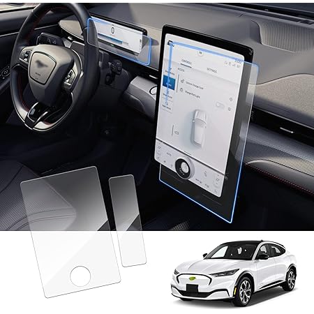 Autorder2PCS Screen Protector for Ford Mustang Mach-E Mach E 2021-2025 Accessories 15.5-inch Navigation&10.2-inch Dashboard Touchscreen Protective Film
