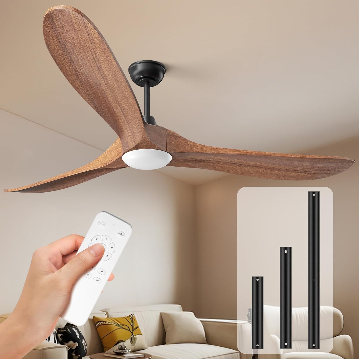 Obabala 70in outdoor ceiling fan with lights and remote