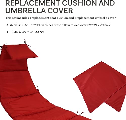 Miniatura 9 de Sunnydaze Cojín de repuesto para silla de salón colgante al aire libre y tela de paraguas - Beige