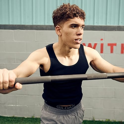 Miniatura 6 de Gildan - Camiseta sin mangas A-Shirt para hombre, paquete múltiple, estilo G1104