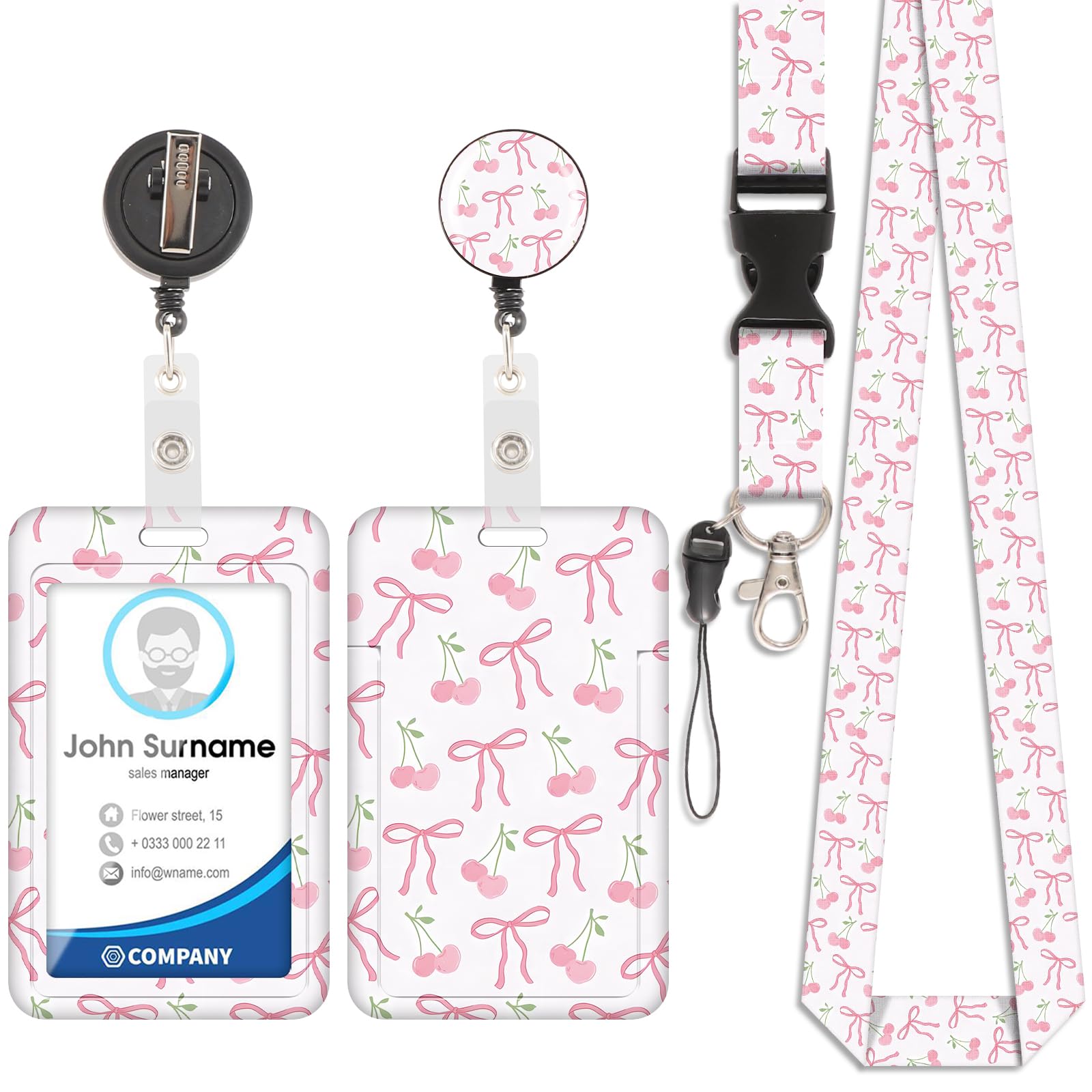 Id Badge Holder with Lanyard, Badge Holder with Lanyard Detachable for Women, Men, Nurses, Doctors, Teachers, Office Gifts Aesthetic Office