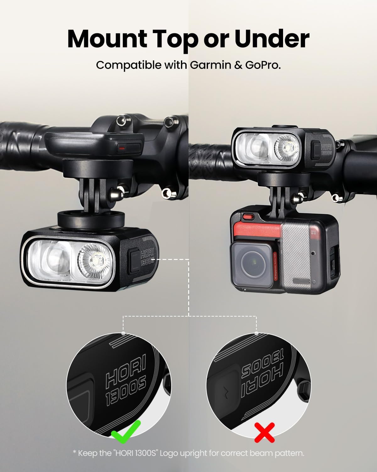 Magicshine HORI1300S & SEEMEE 150 MAG Bike Lights Front and Back, FTR LightSync One-Touch Control, 1300LM Front & 150LM Magnetic Rear Light, USB-C Rechargeable IPX6 Waterproof for Night Riding