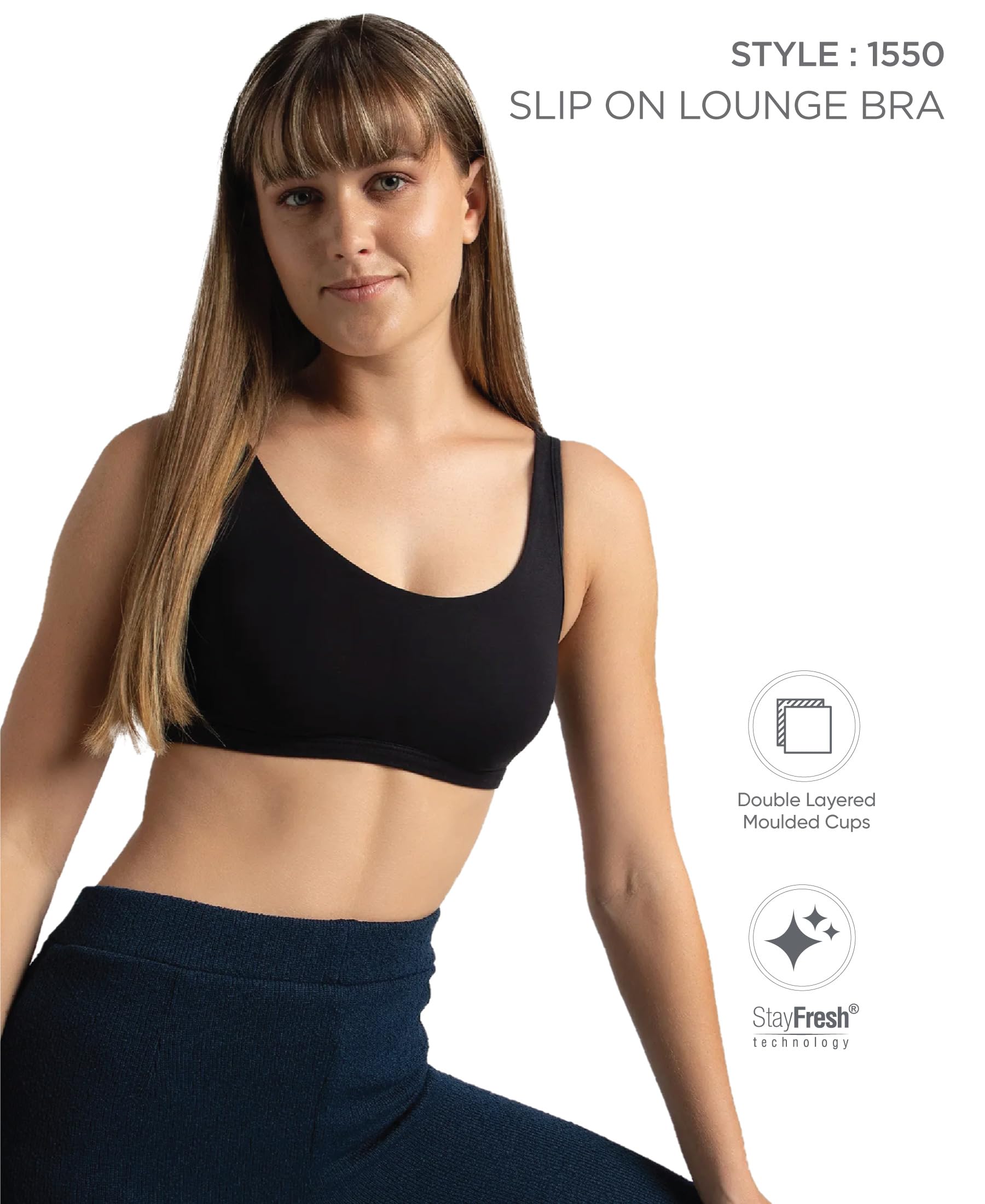 Jockey Women's Crop Top 1550_Black_L - Image 4 thumbnail