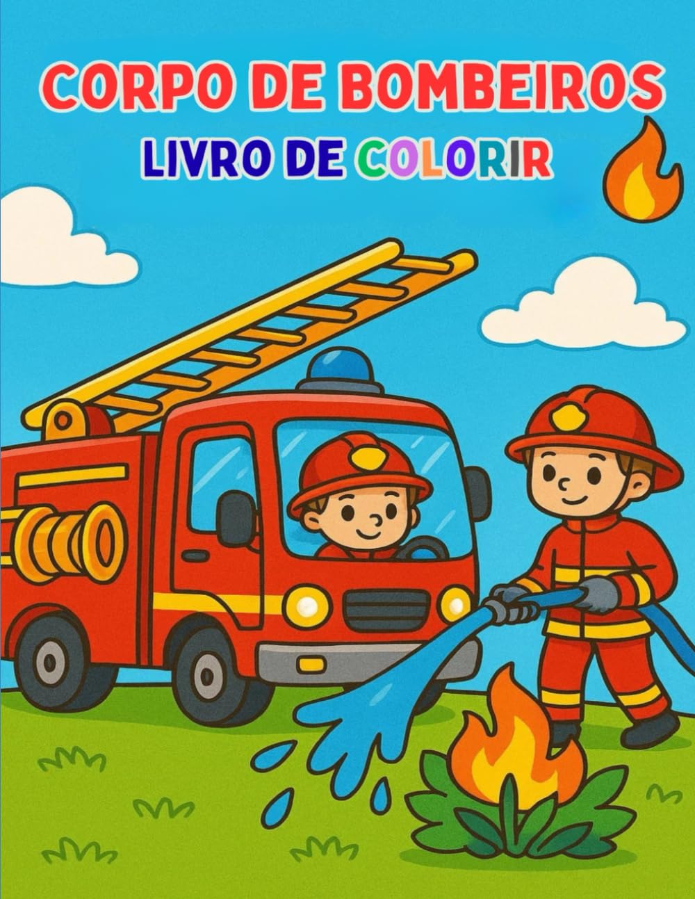Corpo de Bombeiros – Livro de colorir: Livro divertido para crianças a partir de 3 anos (Pequenos Heróis – Diversão para colorir)