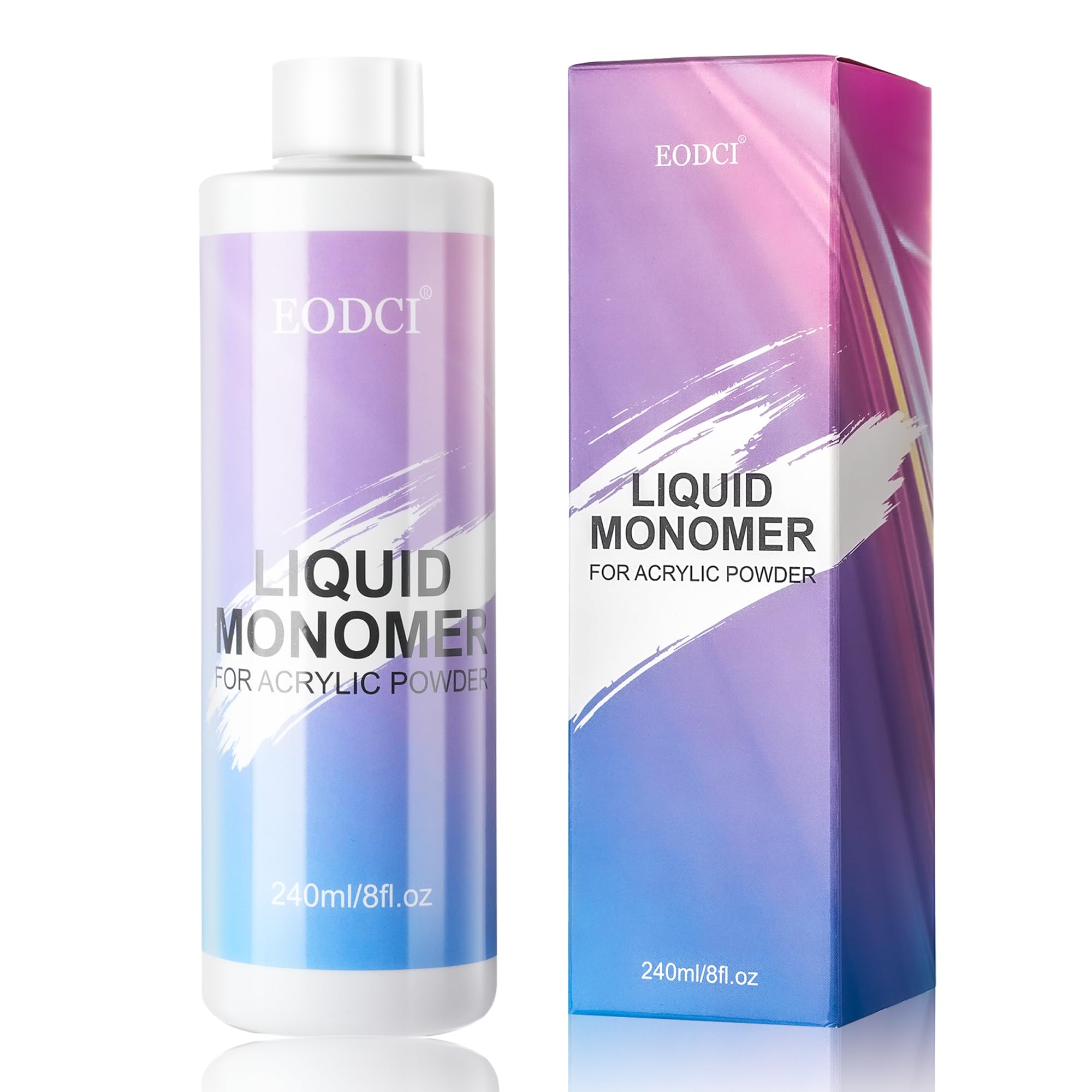 EODCI Monomer Acrylic Nail Liquid: 8 oz Acrylic Liquid Monomer for Acrylic Powder Application, Non-Yellowing Acrylic Nail Monomer Liquid for DIY Home & Nail Salon Use MMA-Free 240ml