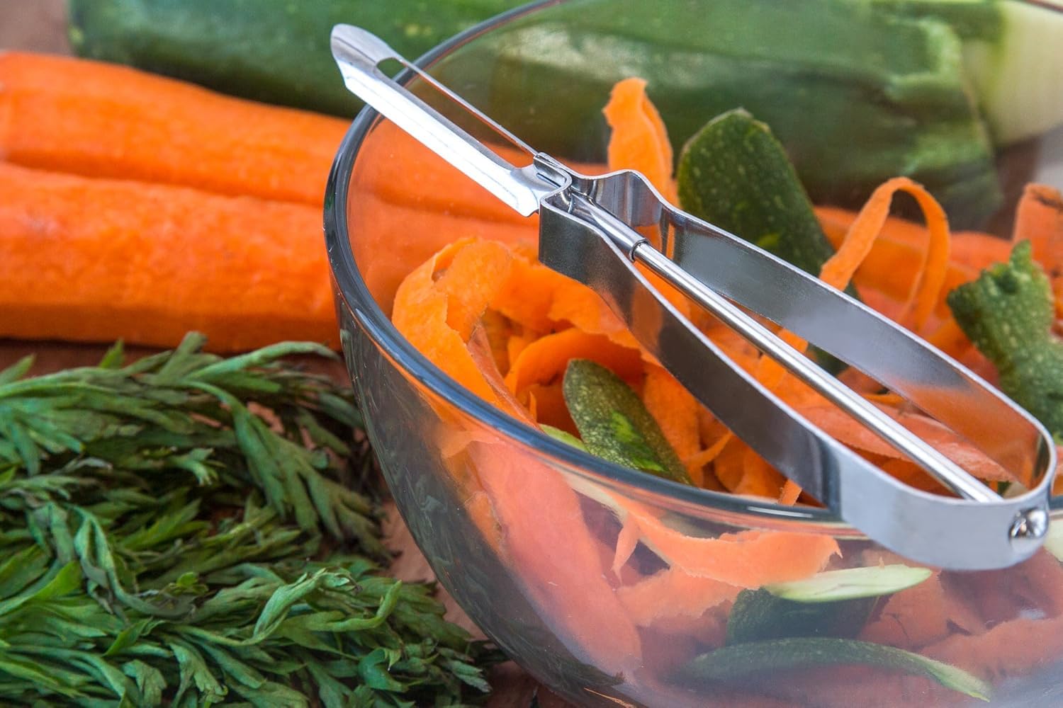 Stainless Steel Peeler for Vegetables and Fruits | Straight Potato Peeler for Salad | Dual Edge Vegetable Peeler for Kitchen | Salad Cutter & Slicer for Carrot, Cucumber,Apple(2-pcs) — Amazon image 2
