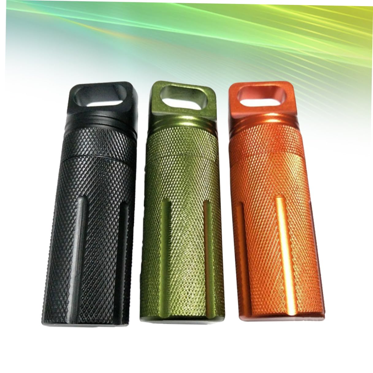 3stücke Aluminium Wasserdichte Medizin Einzeletui Etui Schlüsselanhänger Mini Pillen Box Aluminiumlegierung Dose für Tabletten und Streichhölzer Zufällige Farbe