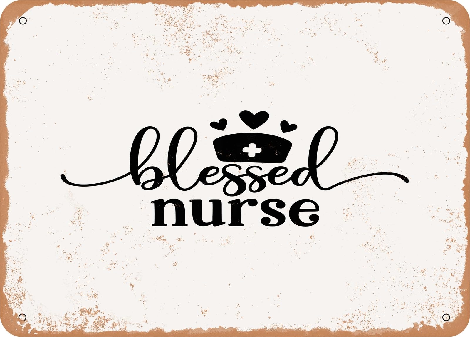 Metal Sign - Blessed Nurse - 2 - Vintage Look Sign home decor