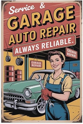 Garage Service Car Repair Service Vintage Car Poster for Garage Decor Retro Auto Shop Wall Art Canvas Poster Unframe-style 24x36inch(60x90cm)