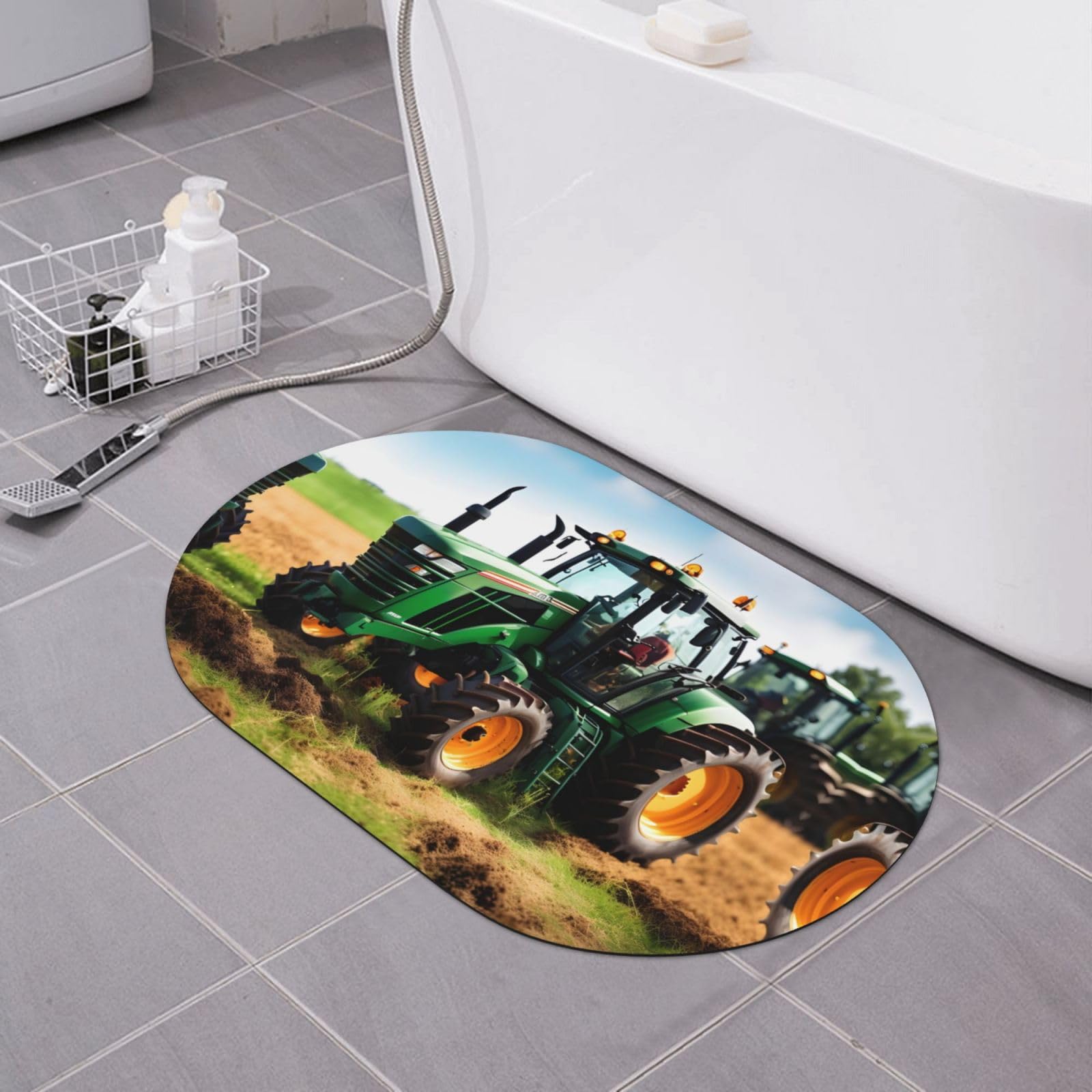 Tapis de douche antidérapant à séchage rapide en diatomée tracteur agricole