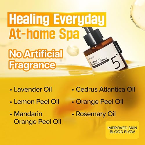 numbuzin No.5 Cleansing Oil | Glutathione C Facial Spa Cleanser | Gentle Cleanser for Blackhead, Pore, Makeup Remover | Vitamin C, Niacinamide | Double Cleansing, Korean Skincare | 6.76 fl. oz.