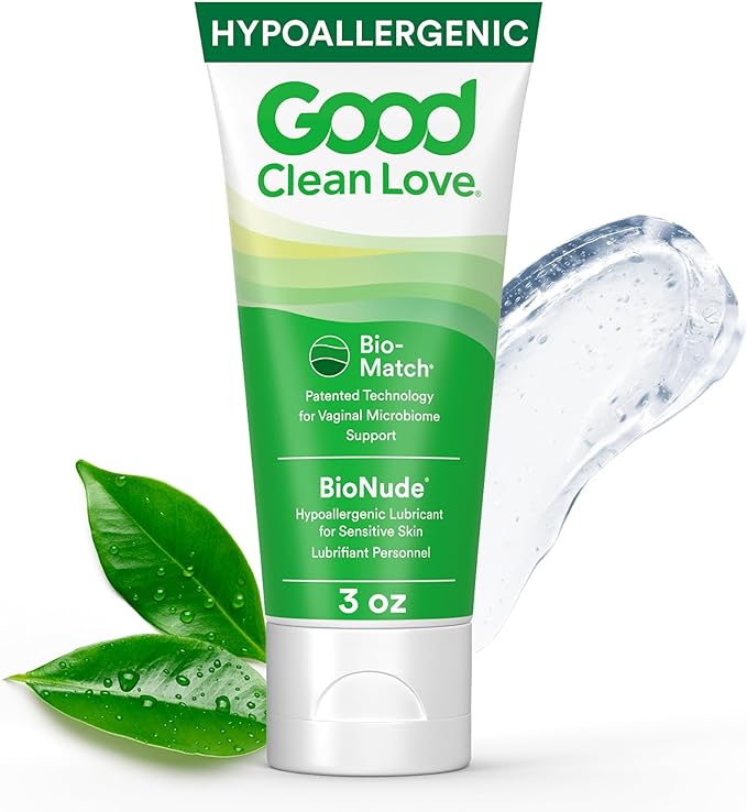 Good Clean Love BioNude Ultra Sensitive Personal Lubricant, Hypoallergenic Unscented & Unflavored Water-Based Lube, Safe for Adult Toys & Condoms, Intimate Wellness Gel for Men & Women, 3 Oz