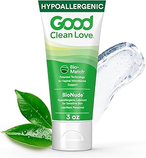 Good Clean Love BioNude Ultra Sensitive Personal Lubricant, Hypoallergenic Unscented & Unflavored Water-Based Lube, Safe for Adult Toys & Condoms, Intimate Wellness Gel for Men & Women, 3 Oz