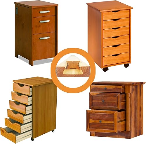 Miniatura 6 de 1 guía clásica de madera para cajones de montaje inferior, guía clásica, pista de montaje central de 15.7 pulgadas, kit de reemplazo de rieles