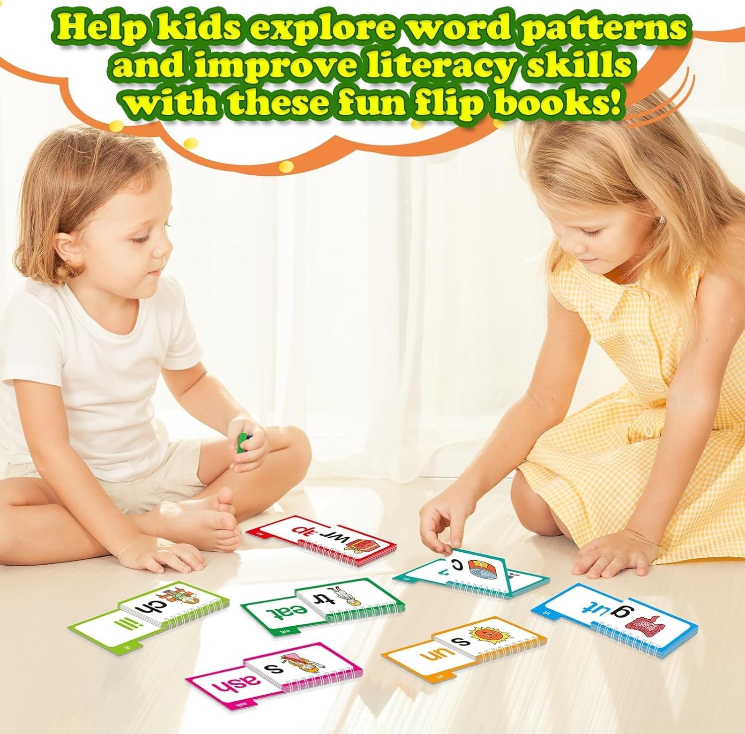Libros interactivos Claritydream, Clarity Dream Book, 30 libros interactivos for leer y rimar con familia de palabras y tarjetas de vocabulario del abecedario, juegos educativos fonéticos y tarjetas i