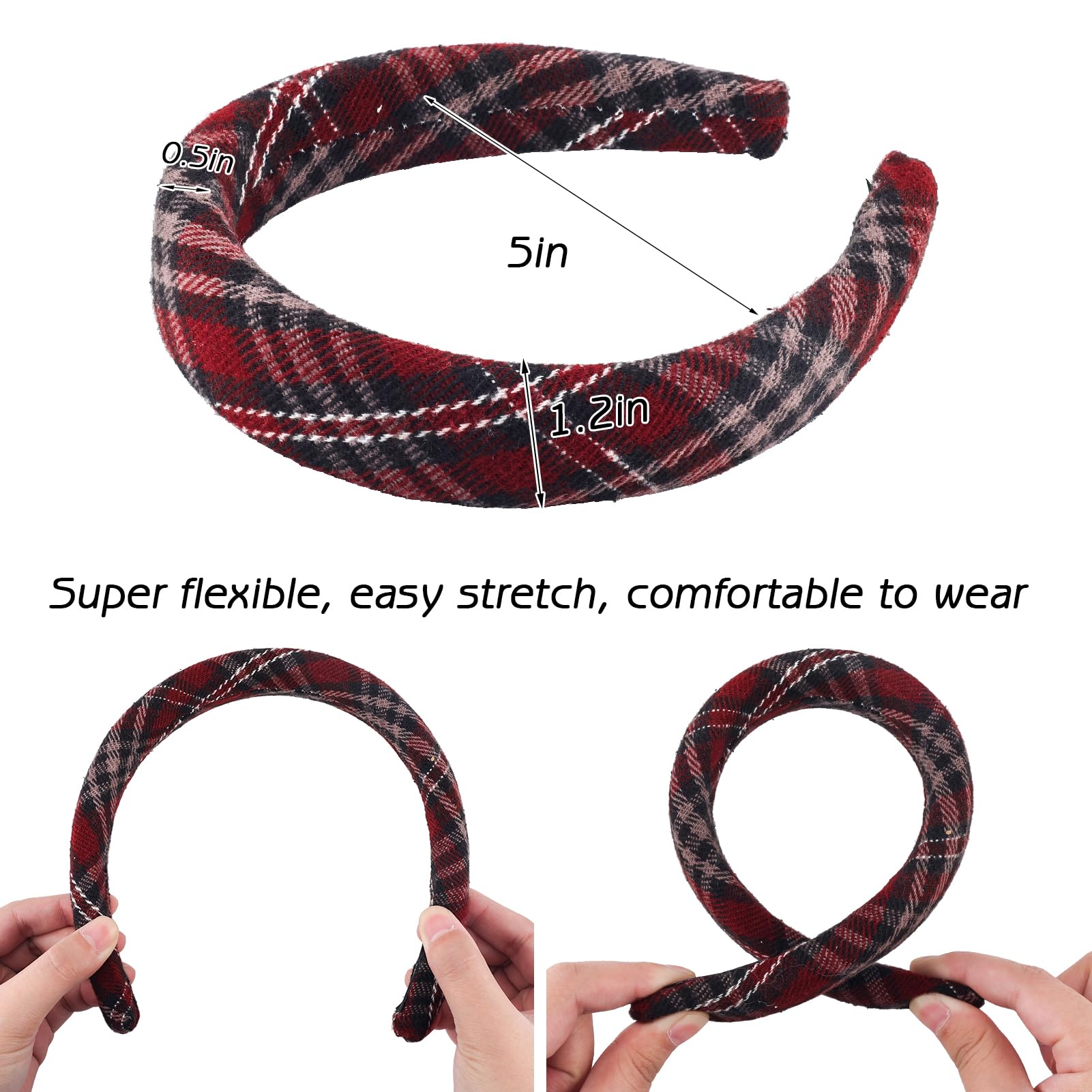 Amazon.com : 4Pcs Padded Headbands for Women Girls Cute 