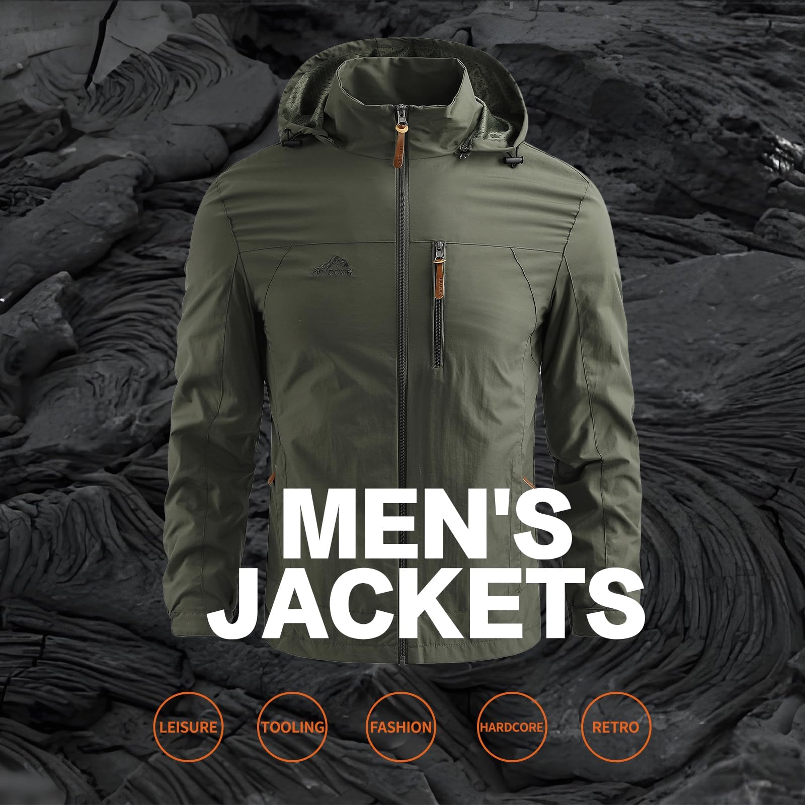 Veste imperméable d'extérieur personnalisée pour homme, logo personnalisé, texte, coupe-vent, manteau de pluie
