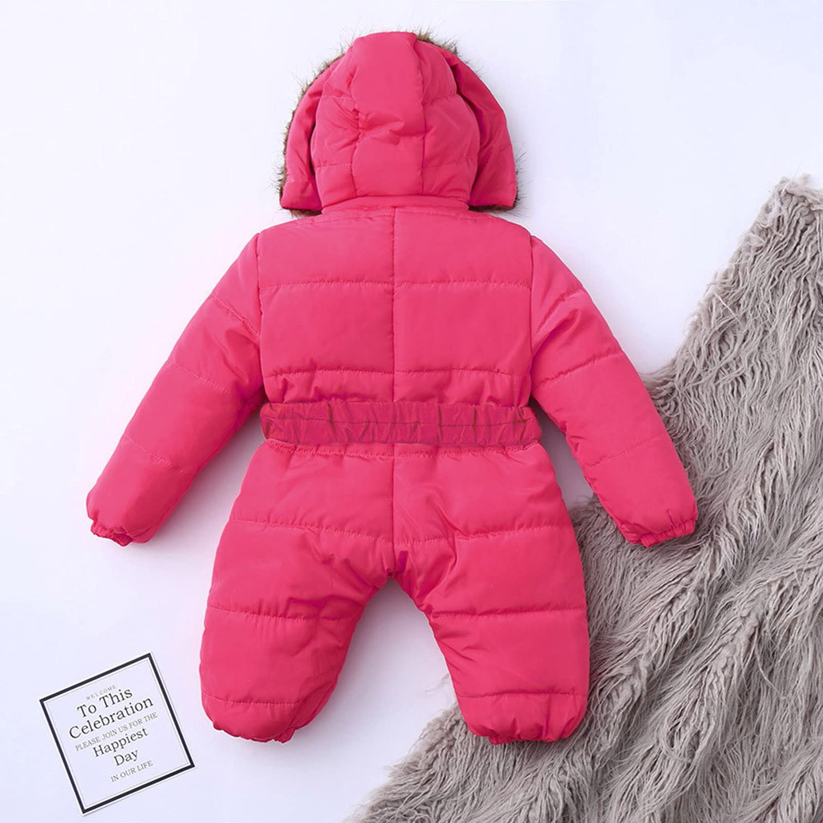 Generisch 2025 - Ropa de abrigo con chaqueta para bebé, traje de nieve cálido, mono, mameluco, abrigo, chaqueta, guantes impermeables para niños, rojo, 12-18 meses