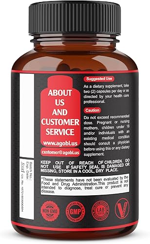 Miniatura 8 de agobi Suplemento de testosterona para hombres - 11 hierbas potentes - Ashwagandha, Tribulus, Ginseng y más - 60 cápsulas durante 1 mes