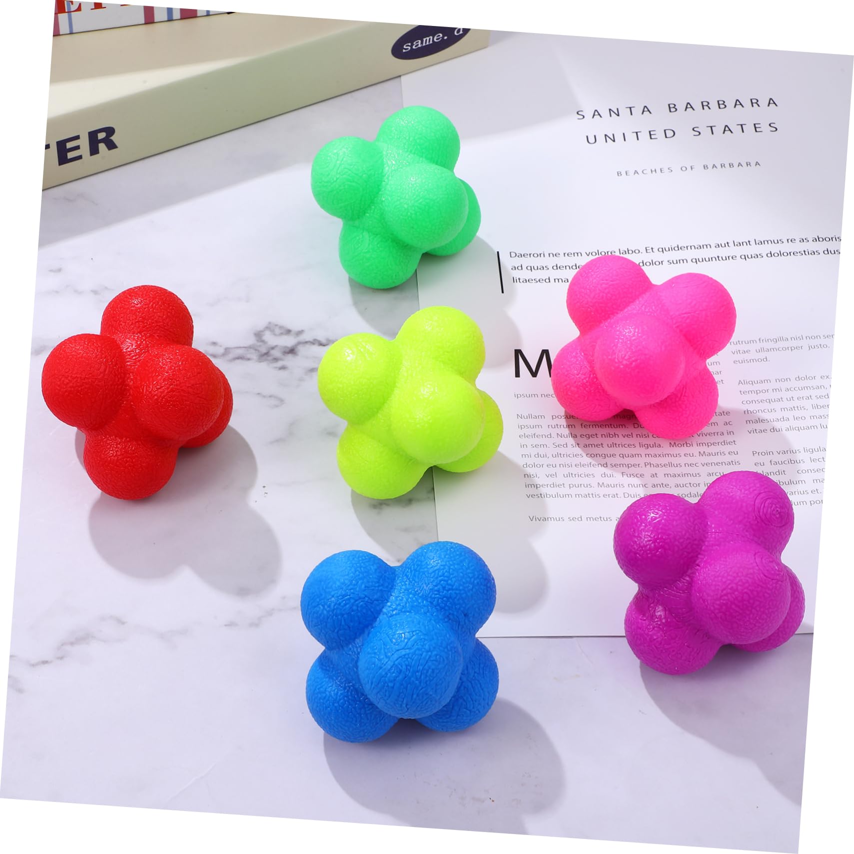 Toyvian TPR Balones 6 Piezas de Reacción Hexagonales para Entrenamiento