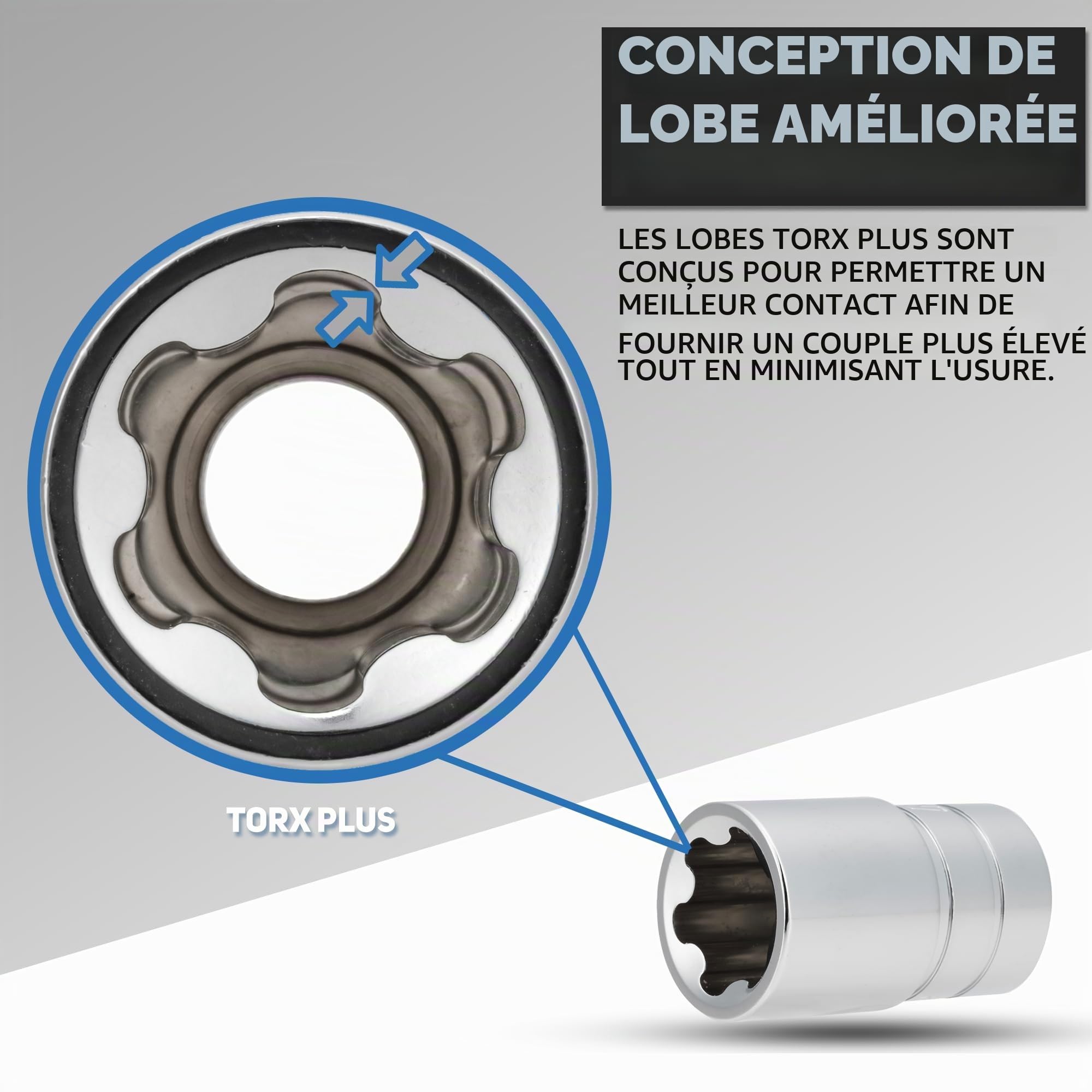 Neiko® 10086 A Torx Plus Bit Jeu de douilles, EN ACIER S2 | Lot de 12 pièces