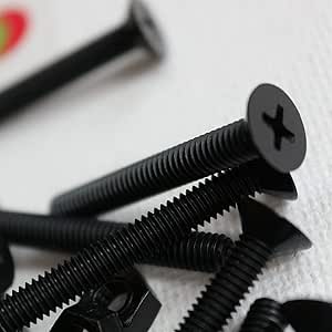 50 x Schwarze Nylon Senkschrauben, Maschinenschrauben, M4 x 30mm, Kunststoffschrauben, Muttern ...