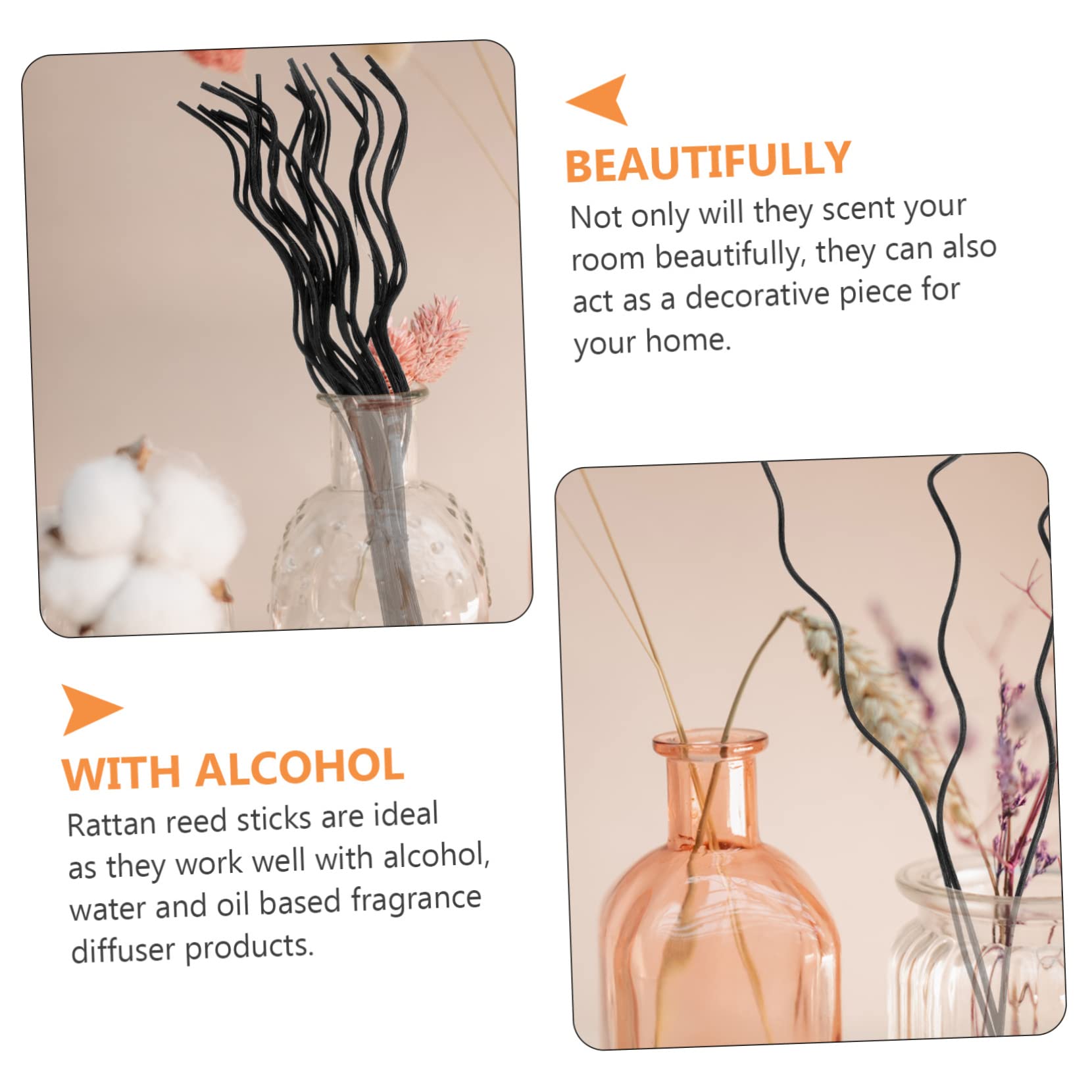MAGICLULU 120stücke Rattan Diffuser Sticks Für Ätherische Öle Schwarze Duftstäbchen Für Zuhause Büro Und Spa Für Duftöle Leicht Zu Ersetzen Verwenden