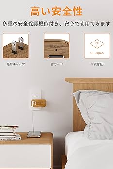 Amazon.co.jp: MSCIEN 電源タップ コンセント USB付き タイプC 木目