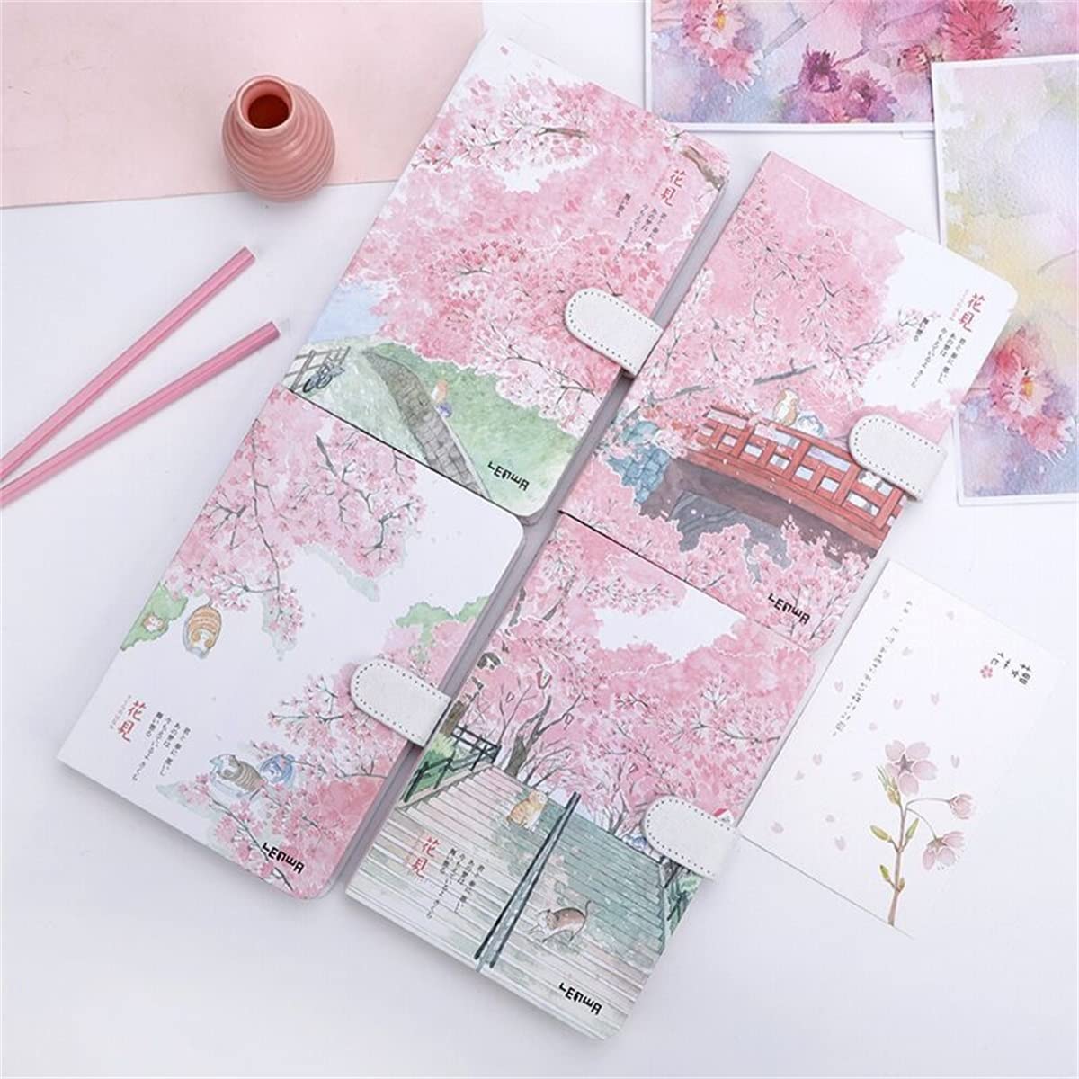 Japanese Style Cherry Blossom Printing Notebook Journal Diary