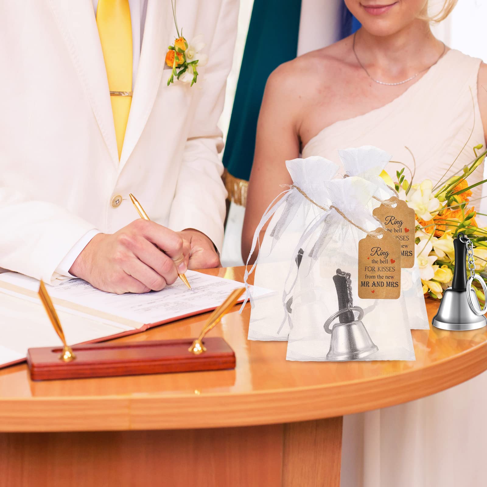 Lounsweer Kussglocken-Set Für Die Hochzeit – 24 Stück Mit Aufhängung & Karten – Süße Gastgeschenke & Tischdekoration