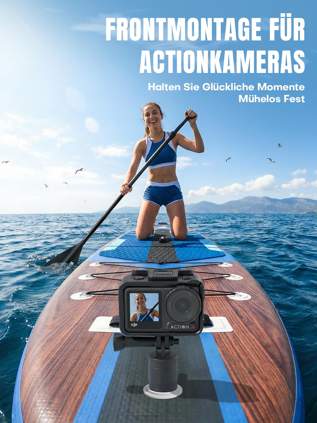 SOLAVERO Stand Up Paddling Board mit Sitz & Allem Zubehör, 350×89×15 cm | Verstellbares Doppelpaddel, Drop-Stitch PVC, Action-Cam-Halterung, für Anfänger, Familien & Touren, Extra Groß, bis 210kg