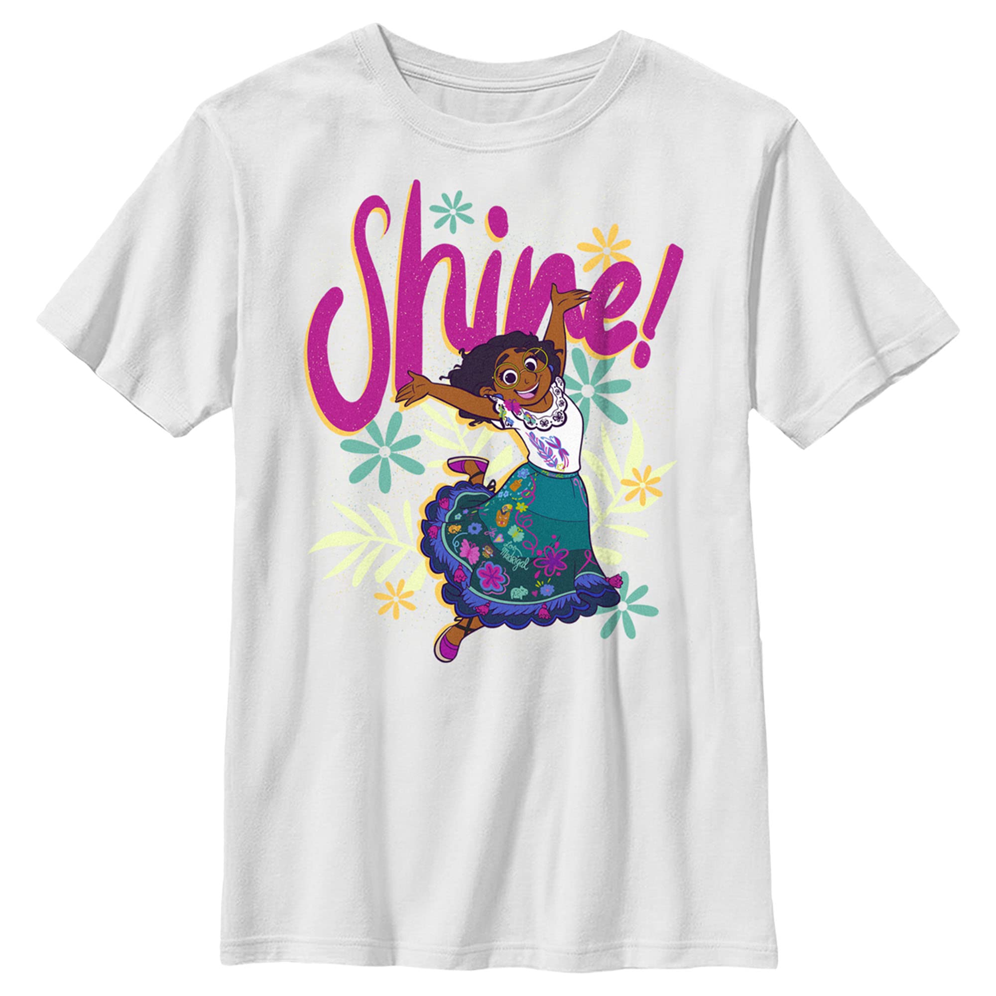Disney Kids' Encanto Shine Boys Short Sleeve Tee Shirt, White, Me...