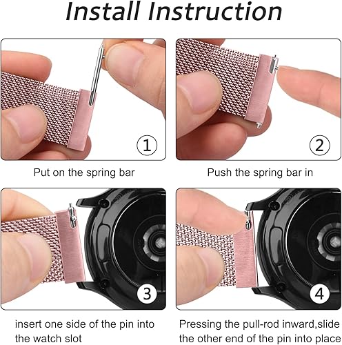 Miniatura 4 de Amzpas Correa de reloj de metal de liberación rápida de 0.787 in 0.866 in, correa de reloj de acero inoxidable, correa de repuesto magnética de