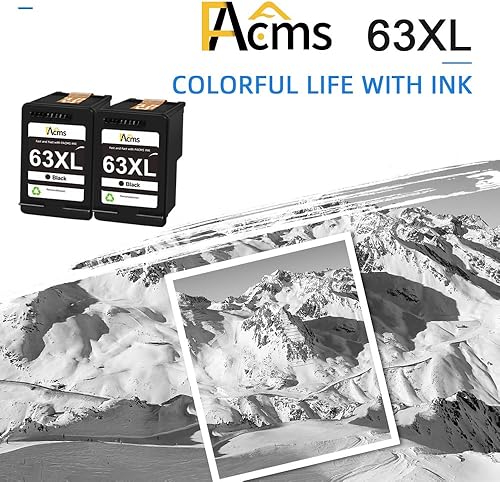 Miniatura 5 de 63XL - Cartuchos de tinta negros de repuesto para HP 63 63 XL para impresora HP OfficeJet 3830 5255 Envy 4520 4512 DeskJet 1112 3630 3632 2132