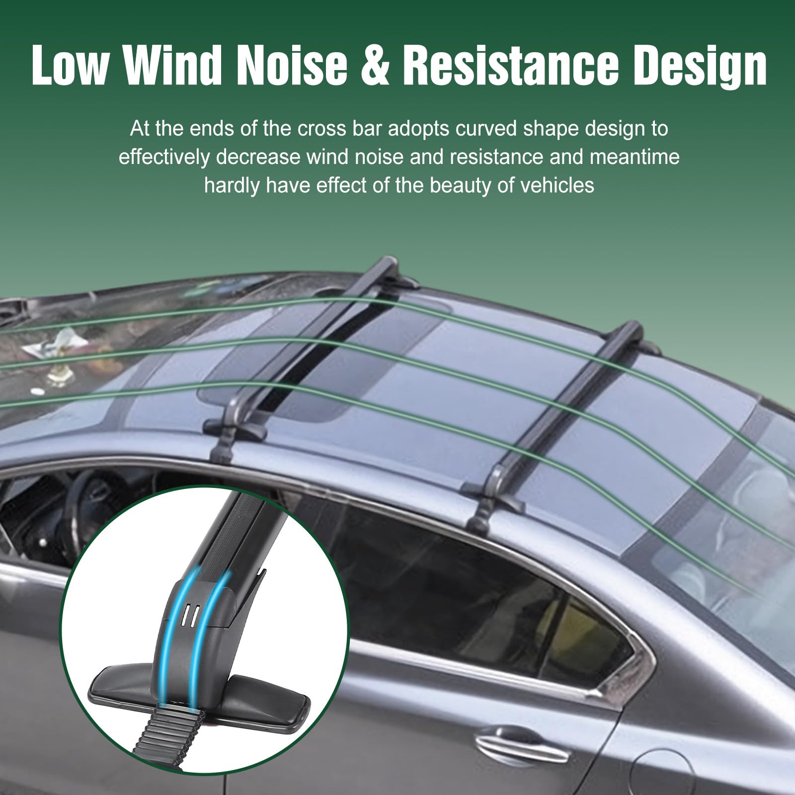 Universal Car Roof Rack w/Anti-Theft Lock,110cm/43 Aluminum Alloy Heavy Duty Rooftop Cargo Carrier Luggage Holders Brackets Cross Bars w/ 165LBS Capacity for Kayaks Surfboards Bikes Baskets Tools