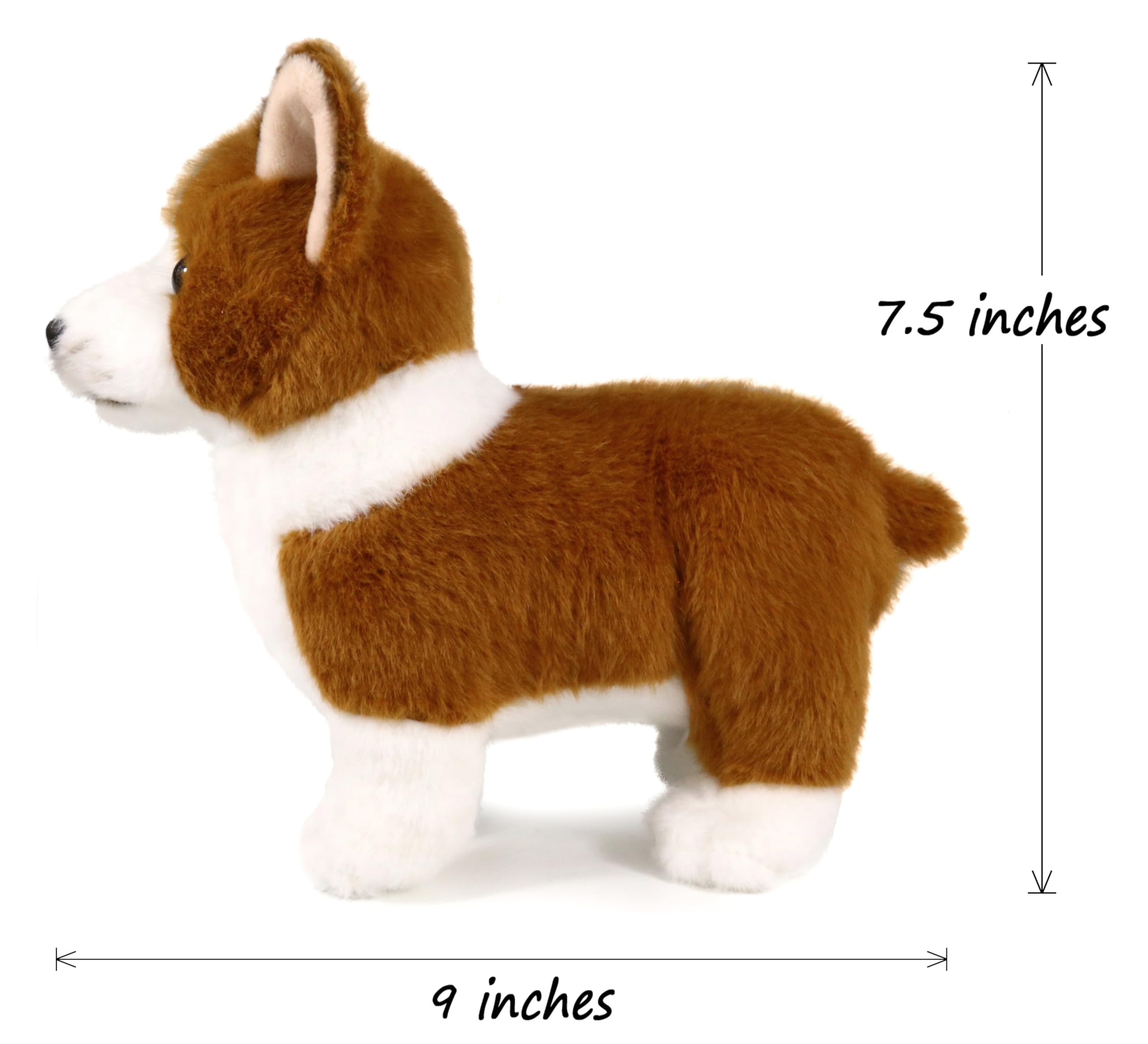 ICE KING BEAR Corgi Dog Plush Stuffed Animal Toy 22cm Length, Brown, 7.5 inches - Image 4