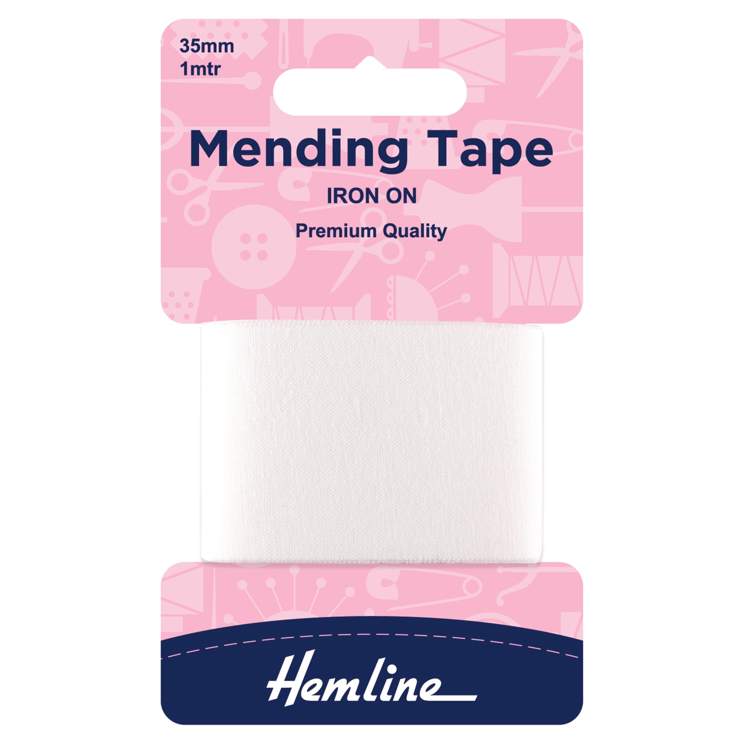Minerva Repair Tape White Cotton Hemline H698wht