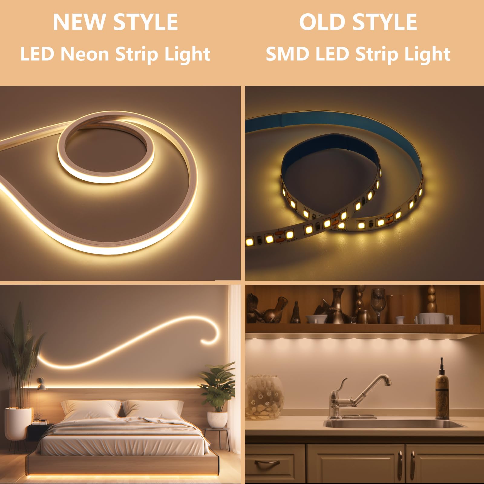 BENLUN Ruban LED Neon Exterieur Etanche 230V 10m Sans Transformateur | 3000K Blanc Chaud Bande LED Néon Flexible 10W/m 900lm/m pour Chambre, Salon, Cour Décoration, Pergola