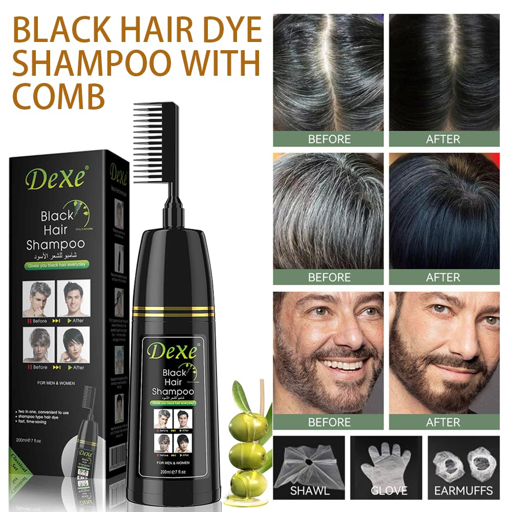 Amazon.com: Champú instantáneo para cabello negro, fórmula