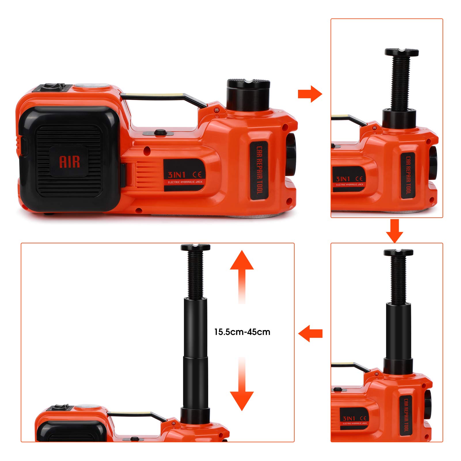 Gato Eléctrico Automotriz 5 Toneladas, 12V DC, Elevador de Coche para Garaje y Emergencia
