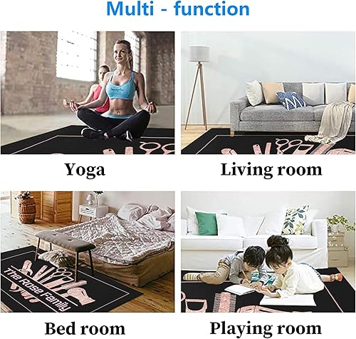 Miniatura 5 de Alfombra personalizada con purpurina rosa para sala de estar, yoga, dormitorio, sala de juegos, camping, 4 x 5.2 pies