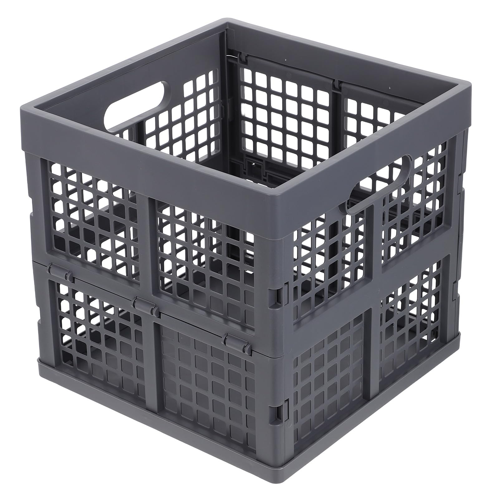 Cajas plegables: Bolsa de compras plegable, resistente, con capacidad de 14,26 cuartos de galón para acampar y almacenamiento en el hogar, organización de maleteros y mudanzas (gris).